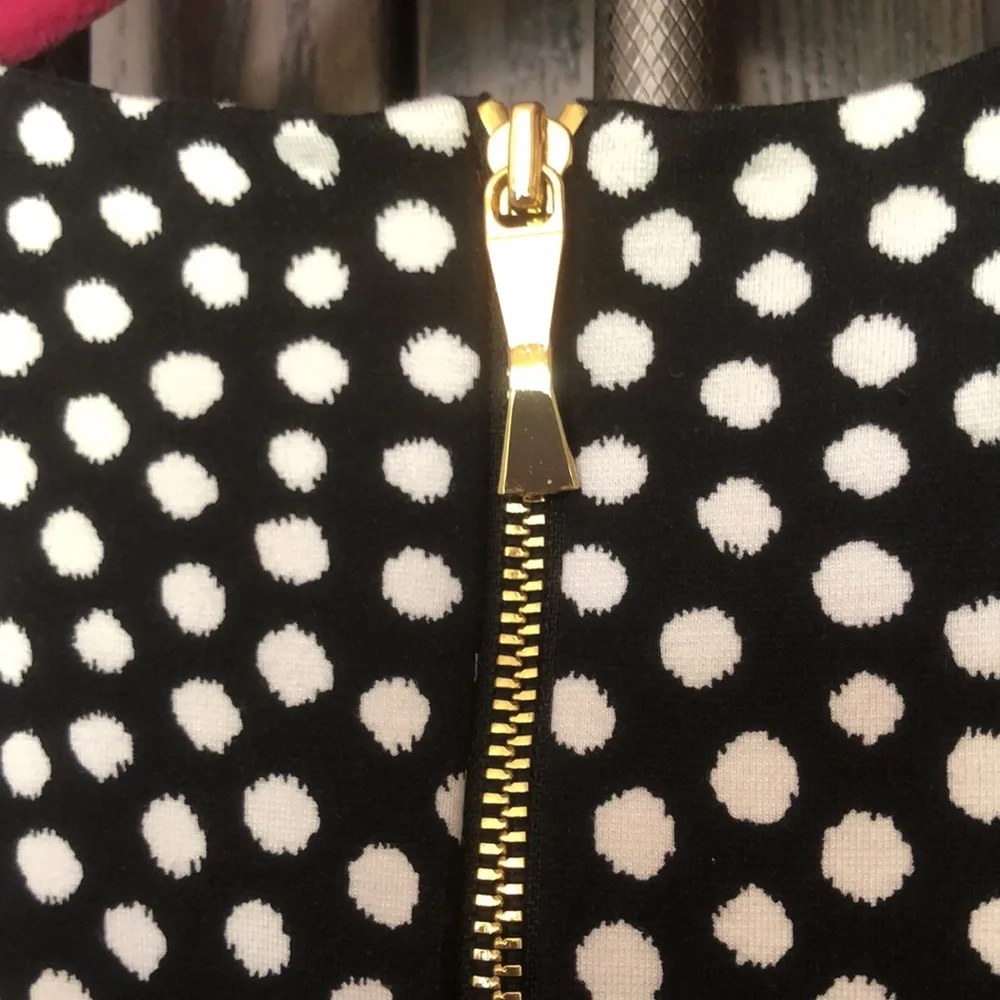 kate spade Black and White Polka Dot Midi Dress
